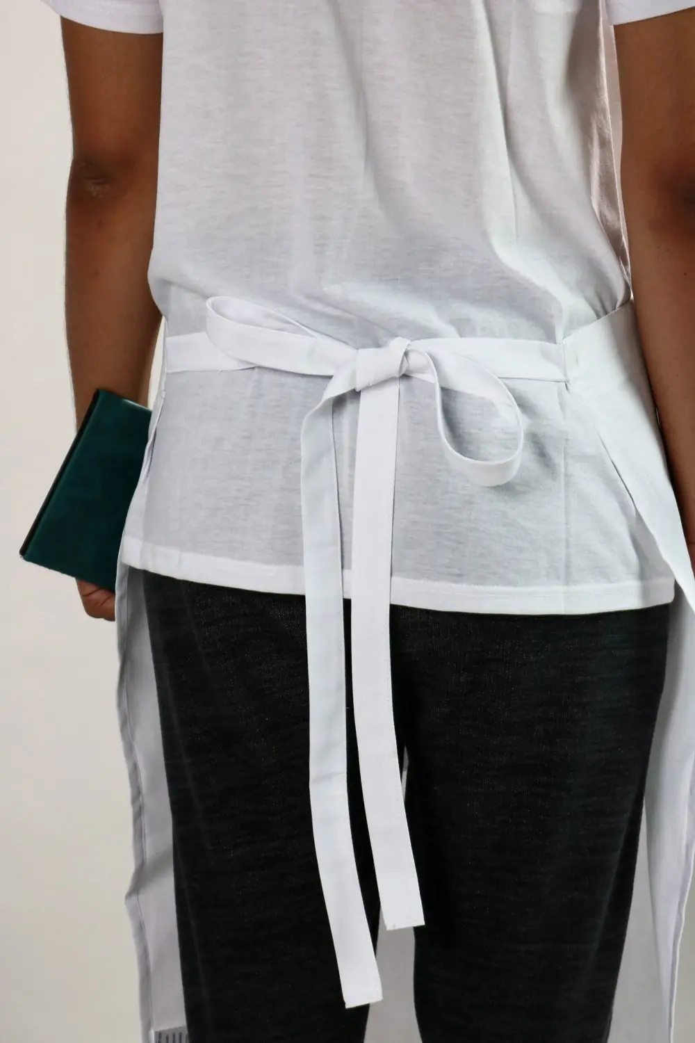 White Classic Bistro Apron Back View