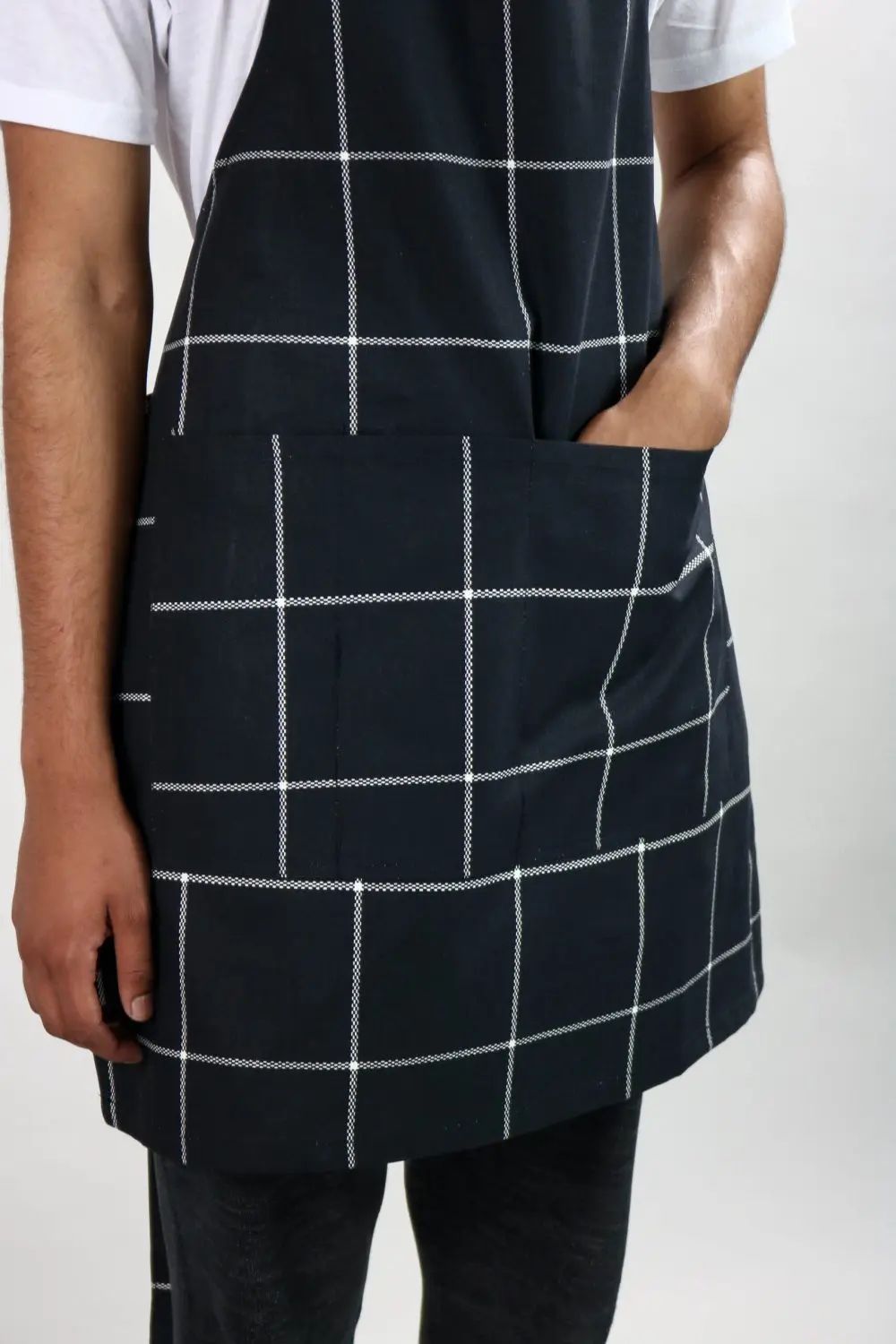 Man Wearing Kitchen Aprons Navy