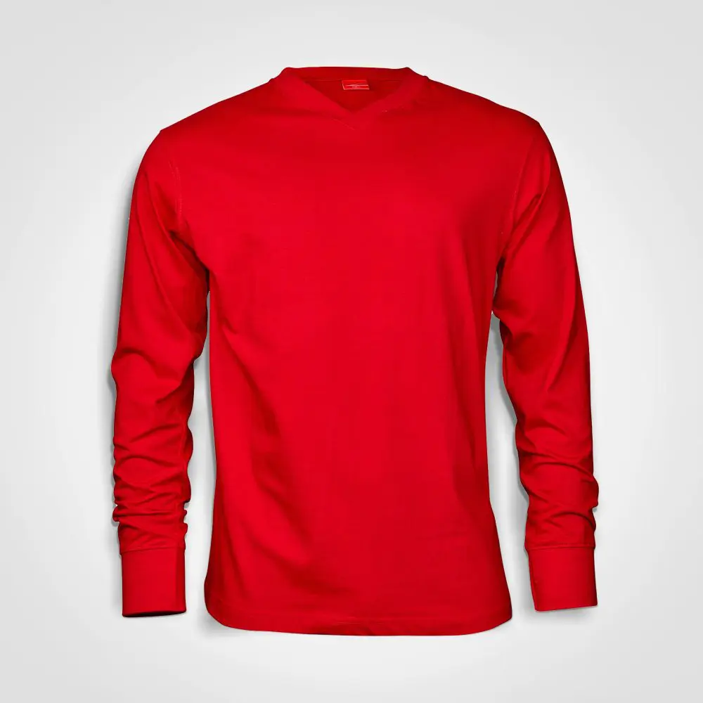 Long Sleeve V Neck T-Shirt Red