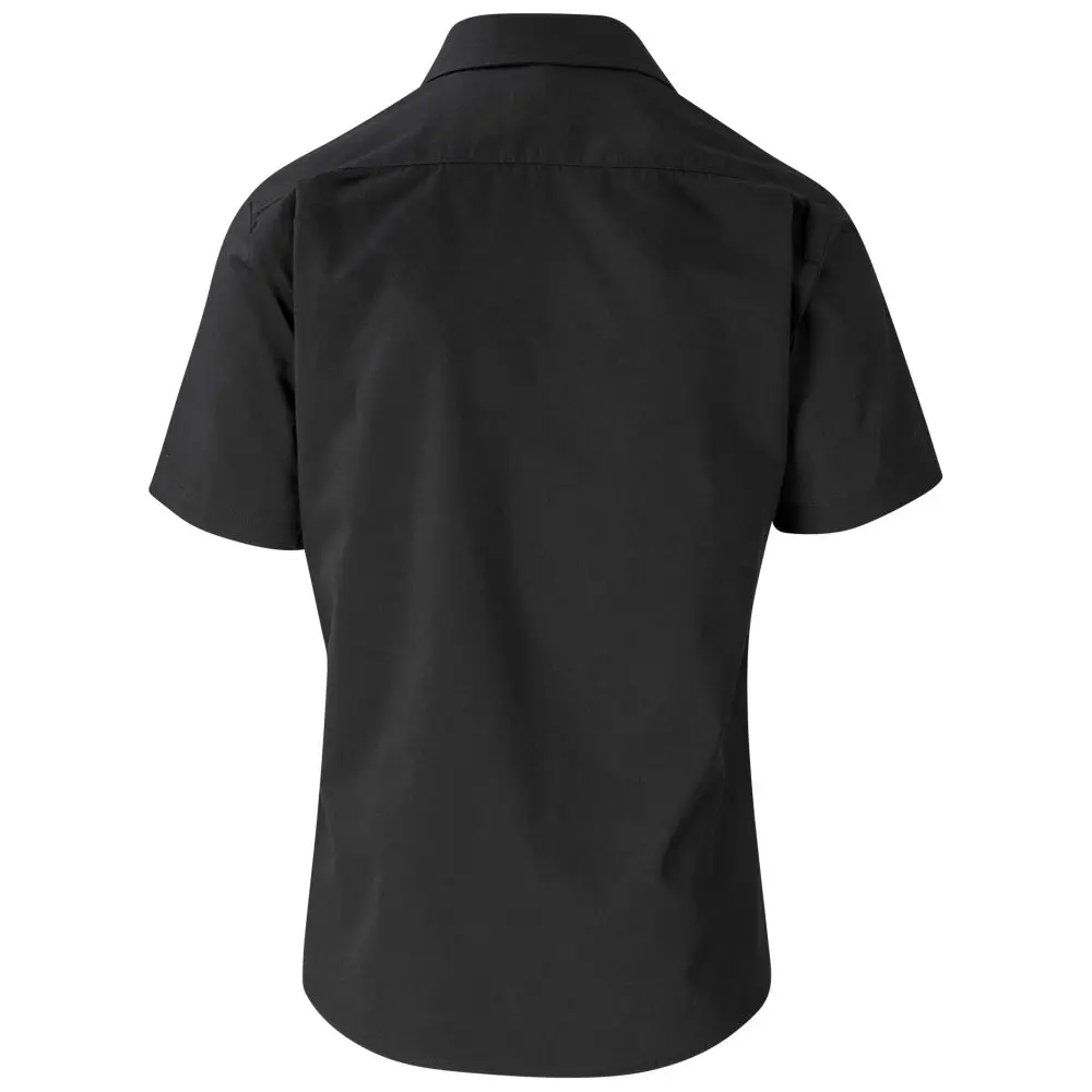 Mens Lounge Shirt Long Sleeve Black Back View