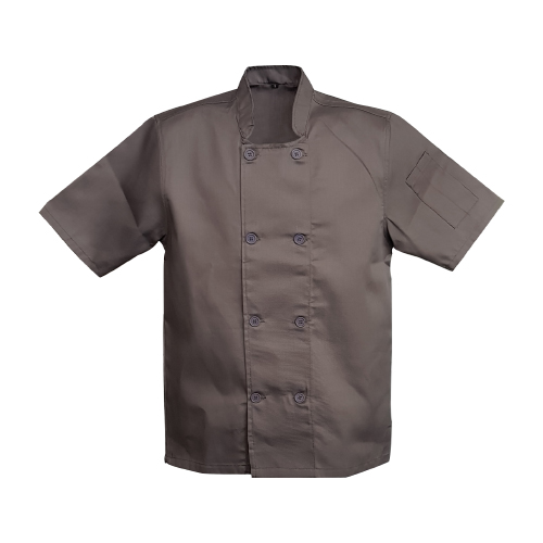 chef jacket double breasted charcoal