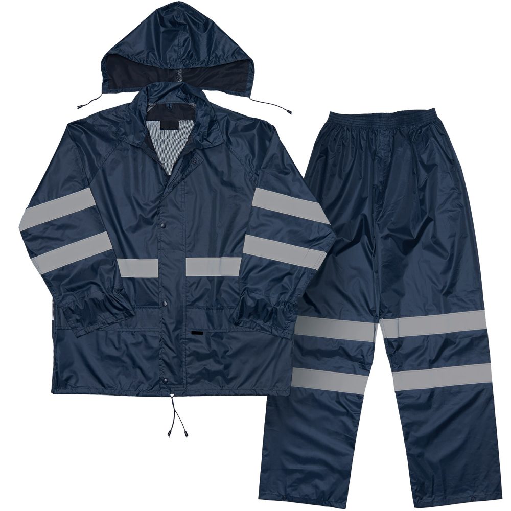 Reflective Polyester Pvc Rain Suit