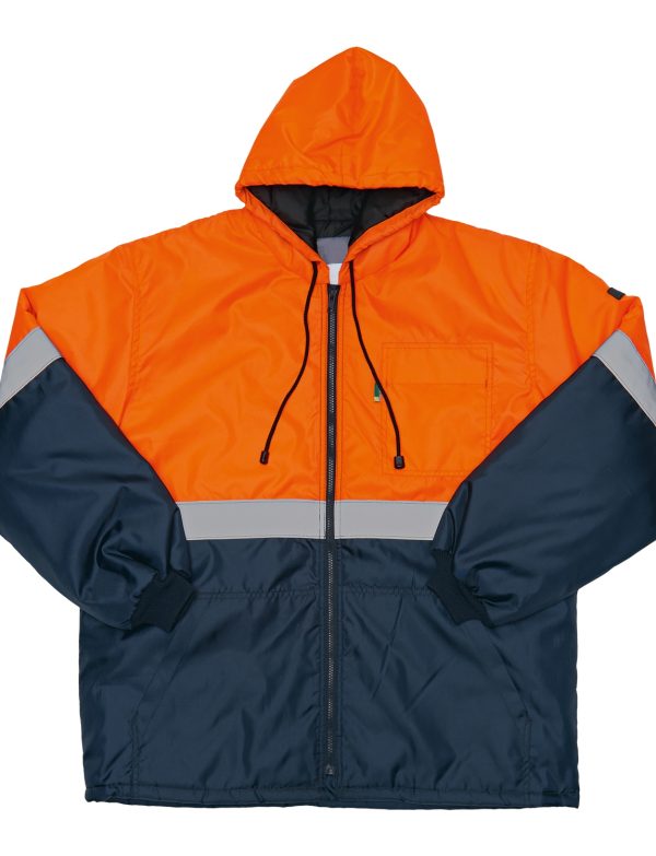 Hi-Vis Parka Jacket Navy Orange