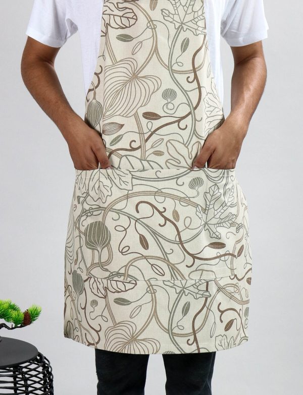 Kitchen Aprons Beige Flower