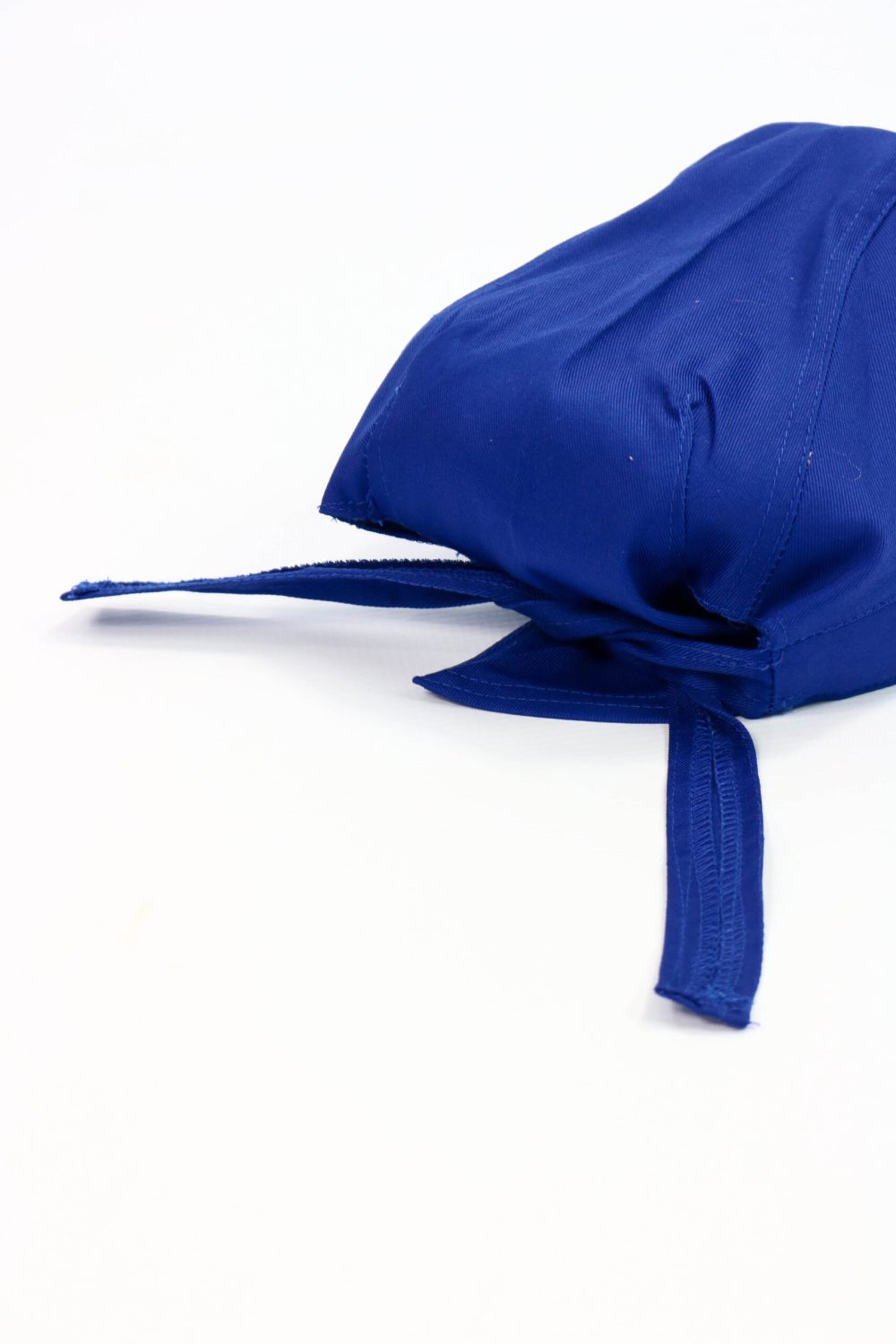 Chef Panel Bandanna Hat Royal Blue Back With Tia View