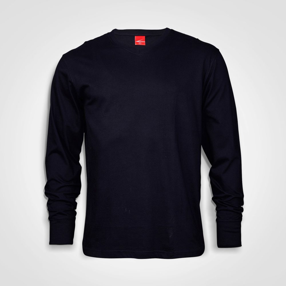 Long Sleeve V Neck T-Shirt Navy