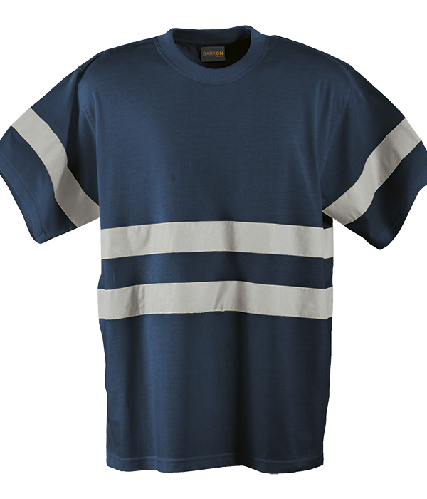 Poly Cotton Safety T-Shirt with Tape Navy
