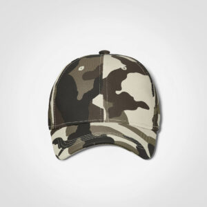 Basic 6 Panel Camo Cap Brown