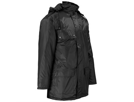 Black Sentry Parka Jacket Side View